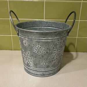 Decorative Metal Bucket with Handles